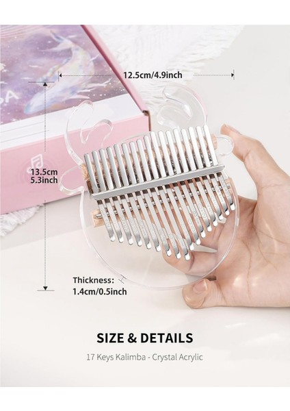 Ren Geyiği Kalimba Başparmak Piyano 17 Keys Akrilik Kalimba Açık Şeffaf Parmak Piyano Müzik Aletleri (Yurt Dışından) fırsatları