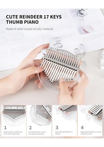 Ren Geyiği Kalimba Başparmak Piyano 17 Keys Akrilik Kalimba Açık Şeffaf Parmak Piyano Müzik Aletleri (Yurt Dışından) indirimleri