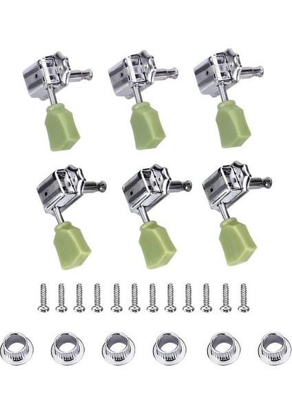 Gitar Ayar Pegs String Tuners 3r 3l Makine Kapakları String Tuning Anahtar Pegs Tuner Folk/electric Gitar Gümüş (Yurt Dışından)