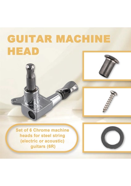 6pcs 6r Gitar Ayarlanması Pegs Tuner Makine Başlıkları Çamurluk Değiştirme Için (Yurt Dışından) fırsatları