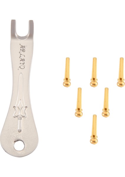Gitar Köprüsü Pimleri 6pcs Gitar Köprüsü Pin Çekme ile Akustik Gitar Için Pirinç Endpin (Yurt Dışından)