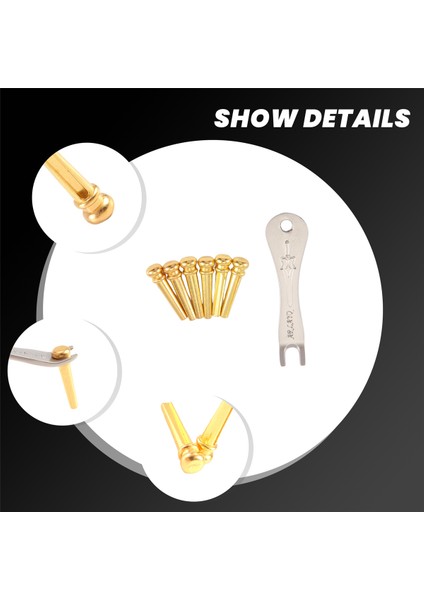 Gitar Köprüsü Pimleri 6pcs Gitar Köprüsü Pin Çekme ile Akustik Gitar Için Pirinç Endpin (Yurt Dışından) indirimleri