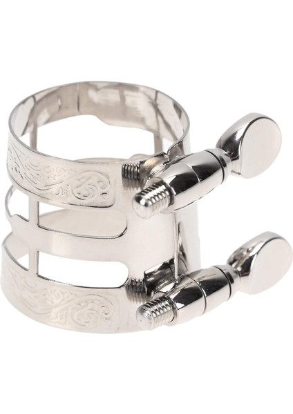 Nikel Kaplama Metal E Alto Saksafon ve Klarnet Aksesuarı Için Oyma ile Nikel Kaplı Sakslık Kauçuk Bakalit Ağızlık Ligatürü (Yurt Dışından)