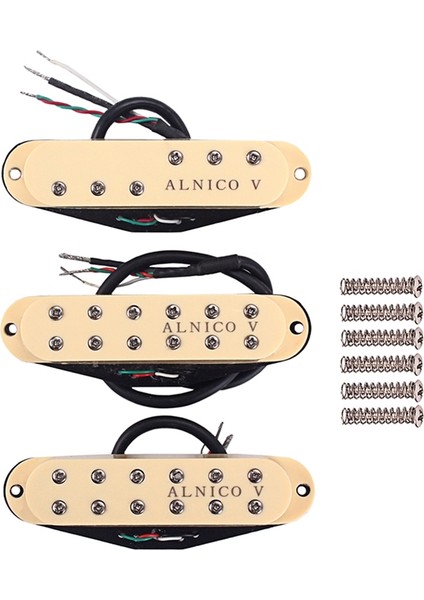 3pcs Alnico V Stratocaster Elektro Gitar Değiştirme Için Tek Boyunca Humbuckers Boyun/orta/köprü Kamışları (Yurt Dışından)