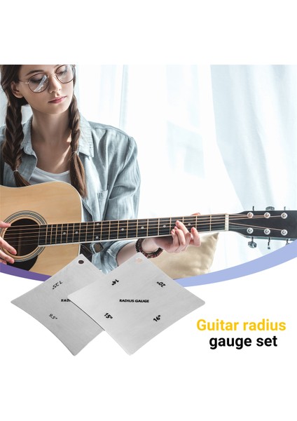 2pcs Gitar Klavye Klavyesi Eyer Fındık Yarıçapı Göstergesi Paslanmaz Çelik Alet Ölçüm (Yurt Dışından) fırsatları