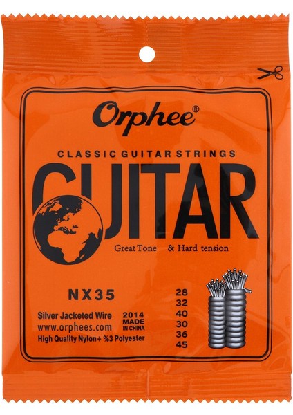 Orphee 6pcs/set Gitar Dizeleri Geleneksel Klasik Guar String Serisi E/b/g/d/a/e Yüksek Kaliteli Naylon Tel Kullanın Orta Nx-35 (Yurt Dışından) fırsatları