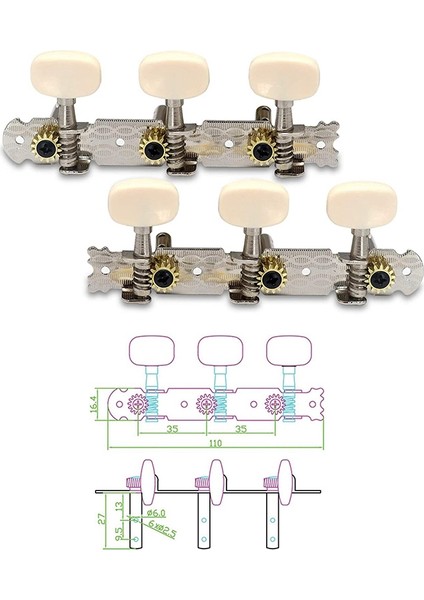 Vintage Gitar Ayarlanması Pegs Altın Kaplama Makine Başlıkları Ayar Tuşları Tuner Klasik Gitar 3l 3r Için Tek Delik (Yurt Dışından) fiyatları