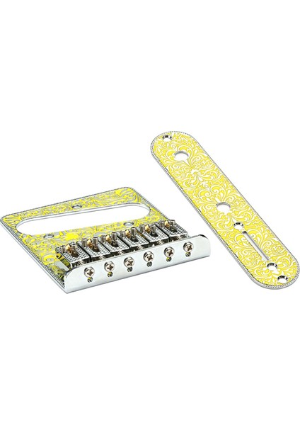 Tl Elektro Gitar Parçaları Için Oyma Dekoratif Desenli 6 Dize Silindir Eyer Köprüsü ve Kontrol Plakası (Yurt Dışından) fırsatları