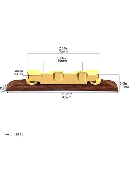 Gitar Köprüsü Metal ve Ahşap Gül Ağacı Köprüsü Arşı Caz Gitar Musical Enstrümanı Için Yüzer (Yurt Dışından)