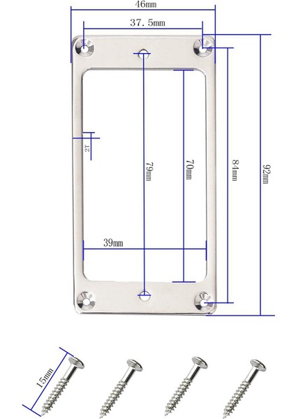 Metal Humbucker Pikap Halka Kapak Çerçevesi Lp Gitar Montajı ile Uyumlu Değişen Elektro Gitar (Siyah) (Yurt Dışından) fiyatları