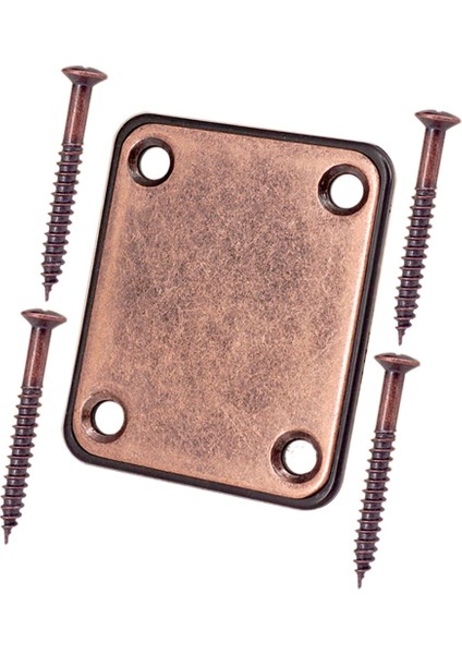 4 Delikli Kırmızı Bakır Bükme Elektro Gitar Boy Boyun St Tutma Kuvvet Plakası 4 Vidalı (Yurt Dışından)