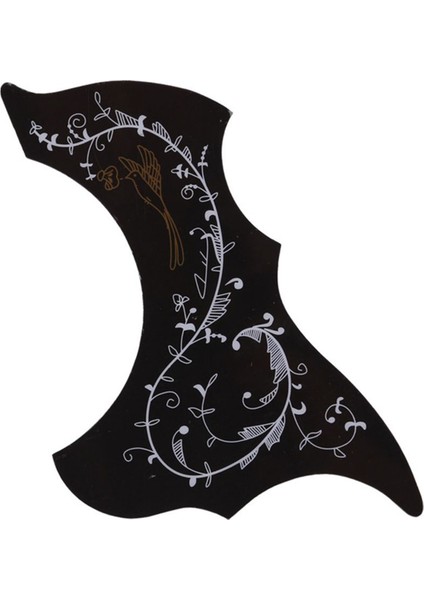 Siyah Çiçek ve Kuş Gitar Pickguard Dekoratif Kendi Vilatör Sticker String Gitar Koruma Koruma Yaması (Yurt Dışından)