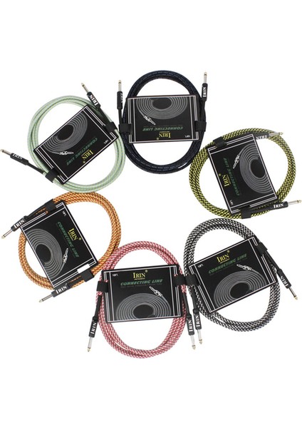 Irin Gitar Kablosu Müzik Aleti Kablosu Elektrik Kutusu Bas Ses Kablosu Örgülü Gürültü Azaltma Kablosu (6 Metre) Siyah Beyaz (Yurt Dışından) fırsatları