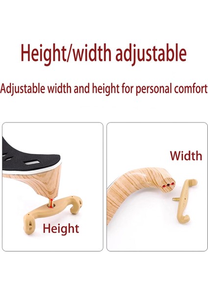 Irin Keman Omuz Istirahati, Keman Çenesi 4/4 Boyutta Dinleniyor, Yükseklik Keman Parçaları Için Ayarlanabilir Tasarımla Omuz Dinlenmesi (Yurt Dışından)