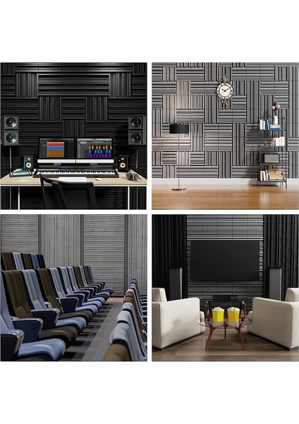 12 Adet Kendi Kendine Yapışkan Ses Geçirmez Köpük Paneller, 12 x 12 x 2 Inç Akustik Köpük, Duvar, Ev, Stüdyo Siyah (Yurt Dışından) indirimleri