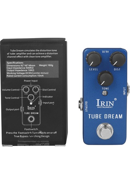 Irin Efekt Elektro Gitar Etkisi Pedalı True Bypass Pedal Metal Muhafaza Gitar Aksesuarları (Tüp Dream) (Yurt Dışından) indirimleri