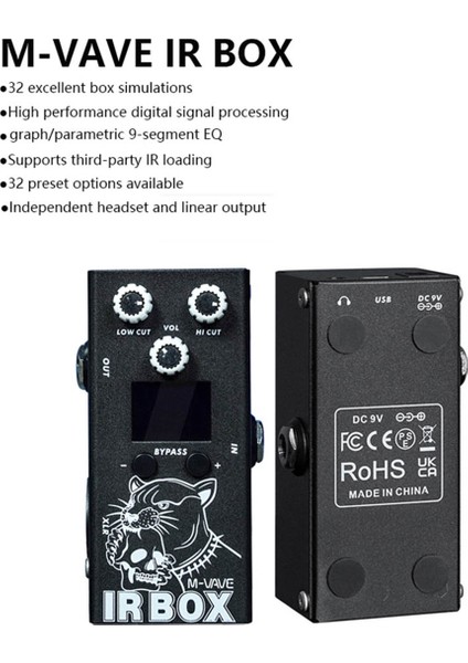 M-Vave Ir-Box Gitar Bas Efektleri 32 Önceden Seçenekler Mevcut Telefon Uygulama Ayarları 9 Segment Eq, Bireysel Eq Efektörü Olarak (Yurt Dışından) fiyatları