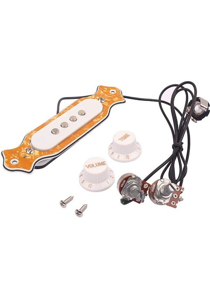 4 Telli Puro Kutusu Gitar Pikap Için Ön Kablolu Pikap Hacim Tonu Kontrol Düğmesi Sarı ile Humbucker Pikap (Yurt Dışından) fiyatları