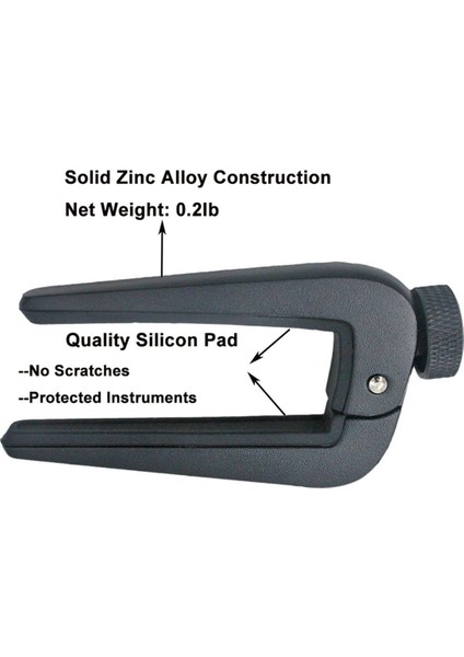 Yüksek Kaliteli Gitar Capo Düğmesi Ukulele Keman Bas Capo Gitar Aksesuarları Müzik Aletleri Siyah (Yurt Dışından) indirimleri