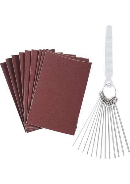 Gitar Köprüsü Eyer Somun Dosyaları Seti - Dairesel Kesitli ve 9 Adet Kum Kağıdı Gümüş (Yurt Dışından)