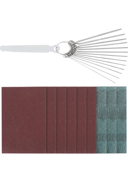 Gitar Köprüsü Eyer Somun Dosyaları Seti - Dairesel Kesitli ve 9 Adet Kum Kağıdı Gümüş (Yurt Dışından) modelleri