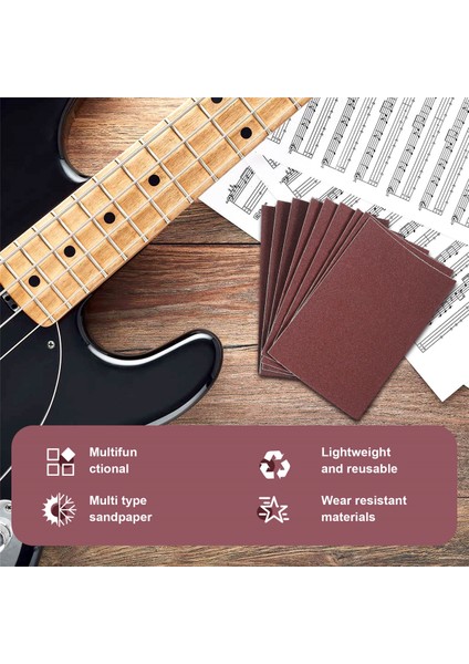 Gitar Köprüsü Eyer Somun Dosyaları Seti - Dairesel Kesitli ve 9 Adet Kum Kağıdı Gümüş (Yurt Dışından) fırsatları