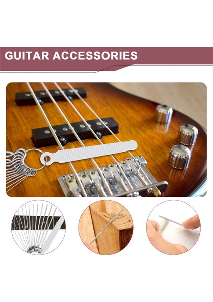 Gitar Köprüsü Eyer Somun Dosyaları Seti - Dairesel Kesitli ve 9 Adet Kum Kağıdı Gümüş (Yurt Dışından) indirimleri