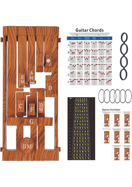 Gitar Akor Trainer Akor Öğrenme Sistemi Yeni Başlayanlar Için Gitar Oynanan Şarkı Söyleme Yardımı Akor Araç Ölçeği Asistan Kırmızı Ahşap (Yurt Dışından)