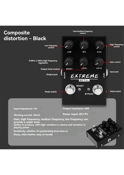 Slade Elektro Gitar Etkisi Pedal Heavy Metal Distorsiyon Pedalı Mini Taşınabilir Bas Tek Blok Etkili Pedal (Yurt Dışından) fırsatları