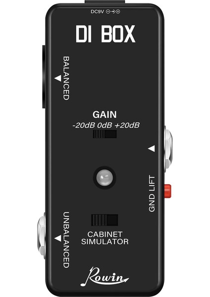 Rowin Di Box LEF-331 Cab Sım ile Mikro-Di ve Gitar Effect Pedallı Gerçek Baypas (Yurt Dışından)