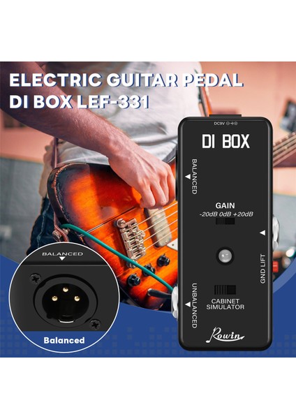 Rowin Di Box LEF-331 Cab Sım ile Mikro-Di ve Gitar Effect Pedallı Gerçek Baypas (Yurt Dışından) fırsatları