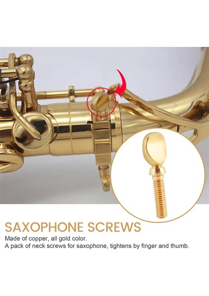 Altın Bakır Klarnet Saksafon Saksafon Boyun Sıkma Vidaları Soprano Alto Tenor Ahşap Enstrüman Parçaları Paketi 5 (Yurt Dışından) fırsatları