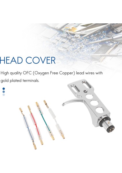 Evrensel Lp Disk Kayıt Çalar Fono Turntable Headshell 4 Pimli Alüminyum Alaşım Ofc Lider Weires ile Doğrudan Sürücü Turnabağı Için (Yurt Dışından) modelleri