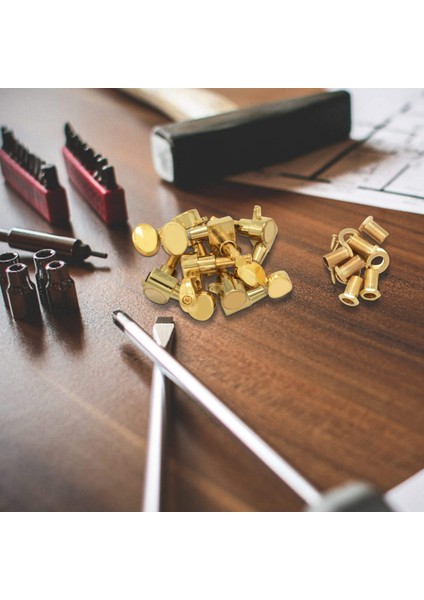 6 Gitar Ayar Payları Verrouillage Tuner Dokunuyor Gitar Dizeleri Düğme 3l + 3r Altın (Yurt Dışından) modelleri