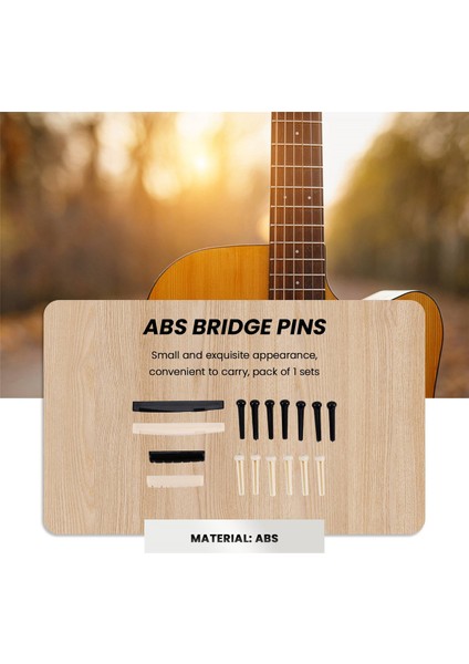 Akustik Gitar Için 1 Siyah Beyaz Abs Köprü Pimleri ve Eyer ve Fındık Yedek Parçaları Set (Yurt Dışından) fiyatları