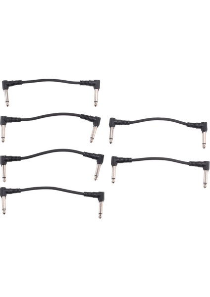 6 x Elektrik Gitar Kabloları 6 Inç 1/4 Sağ Açılı Efekt Pedal Yama Kablosu Siyah (Yurt Dışından) fiyatları