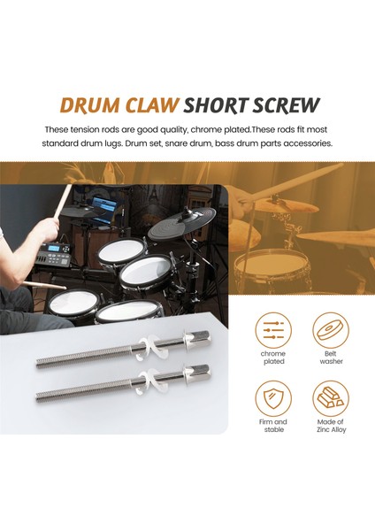 12PCS Davul Gerginlik Çubukları Gerginlik Vidaları Bas Davul Vidaları Set Bas Trampet Davul Aksesuarları Davul Donanımı M5X60MM (Yurt Dışından) fırsatları