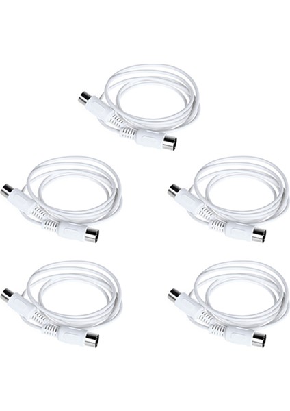 5pcs Mıdı Uzatma Kablosu 5pin Erkek - Erkek Piyano Gitar Enstrüman Pc Kablosu Için (Yurt Dışından)