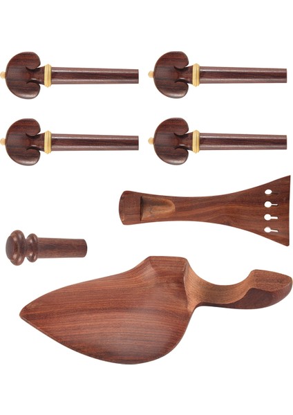 4/4 Keman Kiti Tam Boyut Keman Aksesuarları Gülağacı Keman Pap Tail Piece Chin Rest End Pin (4/4) (Yurt Dışından) modelleri