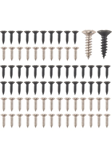 200 Parçalı Bas ve Gitar Pickguard Montaj Vidaları Çizik Tabak, Gümüş ve Siyah (Yurt Dışından) fiyatları