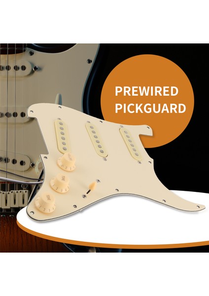 Elektro Gitar Pickguard Pikapları Yüklü Önceden Kablolama Plakası Montajı Sss Sarı (Yurt Dışından) fırsatları