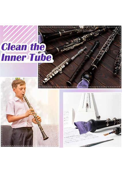 Slade 4 Pcs Clarinet Swab Klarnet Temizleme Bezi Iç Tüp Için Temiz Temizleyici Bezden Çekin Uygun Klarnet Flüt Saksı (Yurt Dışından) indirimleri