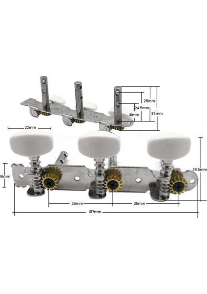 1R1L Klasik Gitar Kilitleme String Tuning Tuning Pegs Tuner Tuner Üç Pozisyon Çelik Sütun Düğmesi Tuner (Yurt Dışından) modelleri