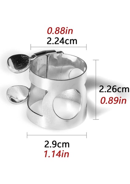 Alto Sax Ligature Harfaner Çift Vidalar Saksafon Ağızlık Için Pirinç Ligatür, Gümüş (Yurt Dışından) fırsatları