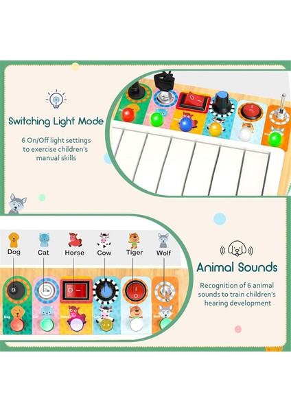 Meşgul Kurucu Yürümeye Başlayan Oyuncaklar, Çocuk Duyusal Oyuncakları Müzik ve LED Işık Anahtarları, Ahşap Oyuncaklar Işık Switch Oyuncakları (Yurt Dışından) fiyatları