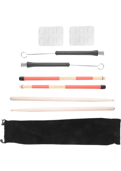 Davul Çubukları Seti, 5A Akçaağaç Ahşap Davul Çubukları, Davul Çubukları Fırçaları, Geri Çekilebilir Davul Tel Fırçaları, Çantalı Davul Sönümleyicileri (Yurt Dışından) modelleri