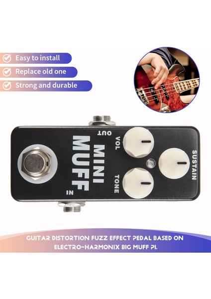 Mosky Mini Muff Fuzz Distorsiyon Elektro Gitar Etkisi Pedalı (Yurt Dışından) indirimleri