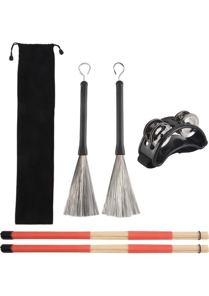 4pcs Drum Profesyonel Hafif Ahşap Akustik Davul Fırçaları Davul Sopa Araçları Kitler Seers Için Drum Oyuncuları (Yurt Dışından) fiyatları