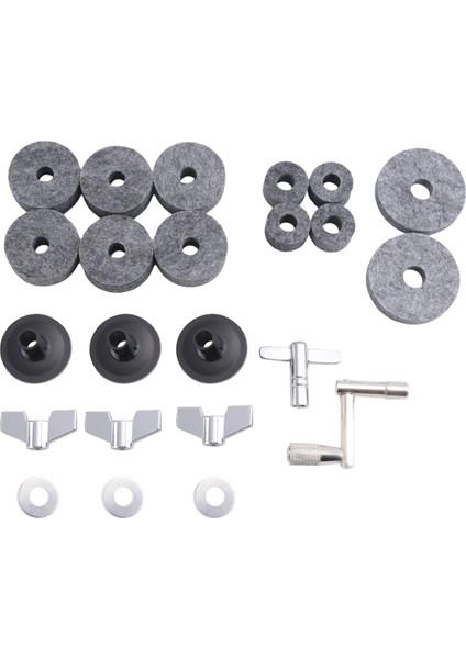 23 Parça Zil Değiştirme Aksesuarları Zil Keçeleri Hi-Hat Debriyaj Keçe Başlıca Şapka Kupası Temel Kanat Fındıklı Zil Kılıfları Zil Kılıfları Zil ve Drum Seti Için Drum Tuşları (Gri) (Yurt Dışından)