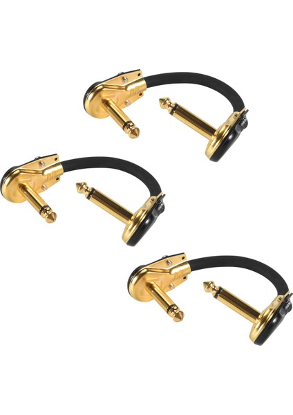 Gitar Yama Kablosu Efekt Pedal Yama Kablosu 1/4 Inç Sağ Açılı Düşük Profilli Gözleme Tasarımı Etkili Pedallar Için 3 Paket (Yurt Dışından)